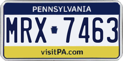 PA license plate MRX7463