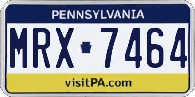 PA license plate MRX7464