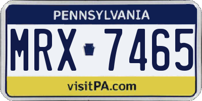 PA license plate MRX7465