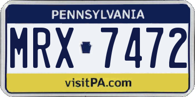 PA license plate MRX7472