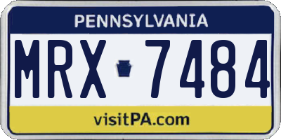 PA license plate MRX7484