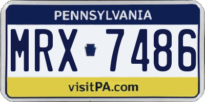 PA license plate MRX7486