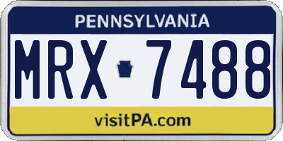 PA license plate MRX7488
