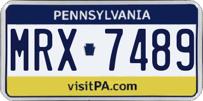 PA license plate MRX7489