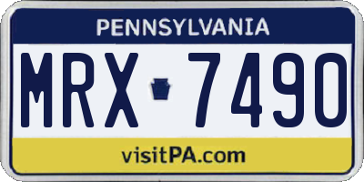 PA license plate MRX7490