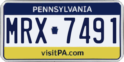 PA license plate MRX7491