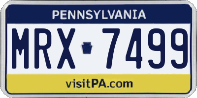 PA license plate MRX7499