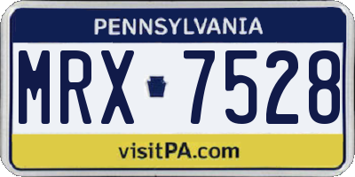 PA license plate MRX7528