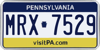 PA license plate MRX7529