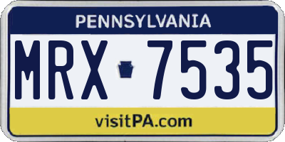 PA license plate MRX7535