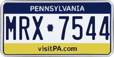 PA license plate MRX7544