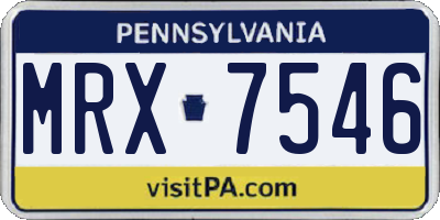 PA license plate MRX7546