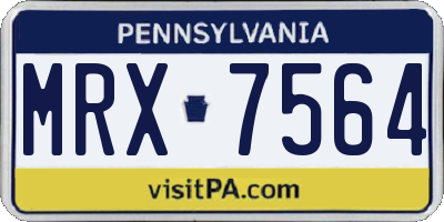 PA license plate MRX7564