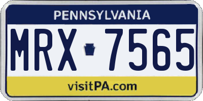 PA license plate MRX7565