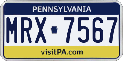 PA license plate MRX7567