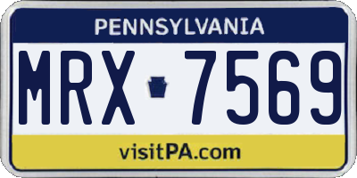 PA license plate MRX7569