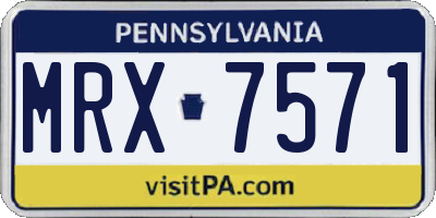 PA license plate MRX7571