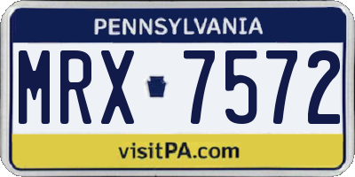PA license plate MRX7572