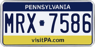 PA license plate MRX7586