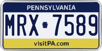 PA license plate MRX7589