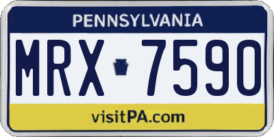 PA license plate MRX7590