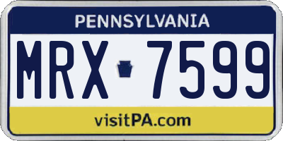 PA license plate MRX7599