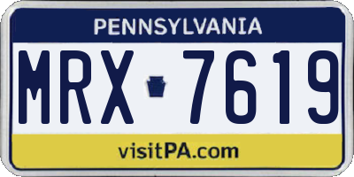 PA license plate MRX7619