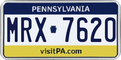 PA license plate MRX7620