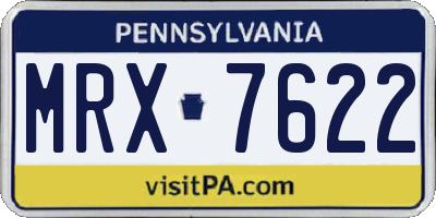 PA license plate MRX7622
