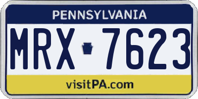 PA license plate MRX7623
