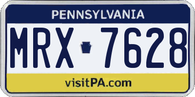 PA license plate MRX7628