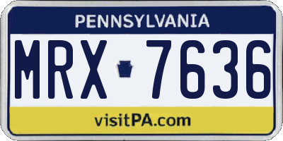 PA license plate MRX7636