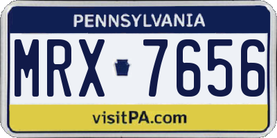 PA license plate MRX7656