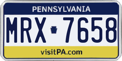 PA license plate MRX7658