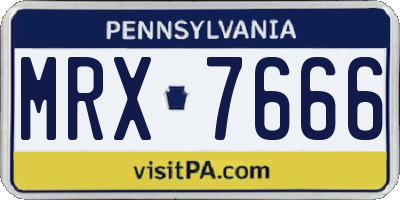 PA license plate MRX7666