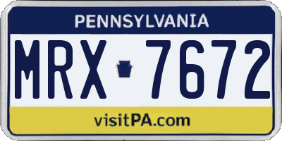PA license plate MRX7672