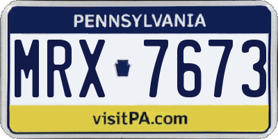 PA license plate MRX7673