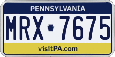 PA license plate MRX7675