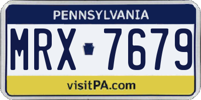 PA license plate MRX7679
