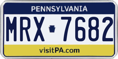 PA license plate MRX7682