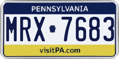 PA license plate MRX7683