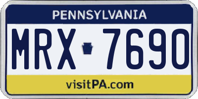 PA license plate MRX7690