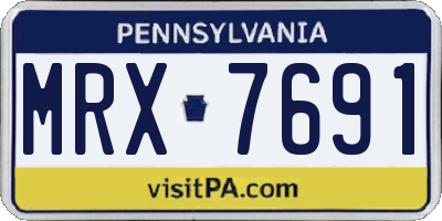 PA license plate MRX7691