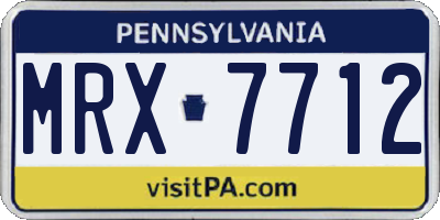 PA license plate MRX7712