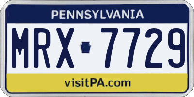 PA license plate MRX7729