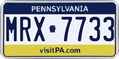 PA license plate MRX7733
