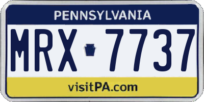 PA license plate MRX7737