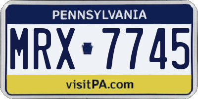 PA license plate MRX7745