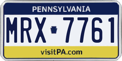 PA license plate MRX7761