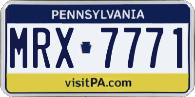 PA license plate MRX7771